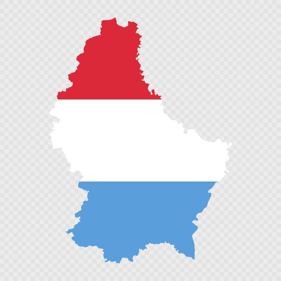 Luxembourg map silhouette with flag. vector