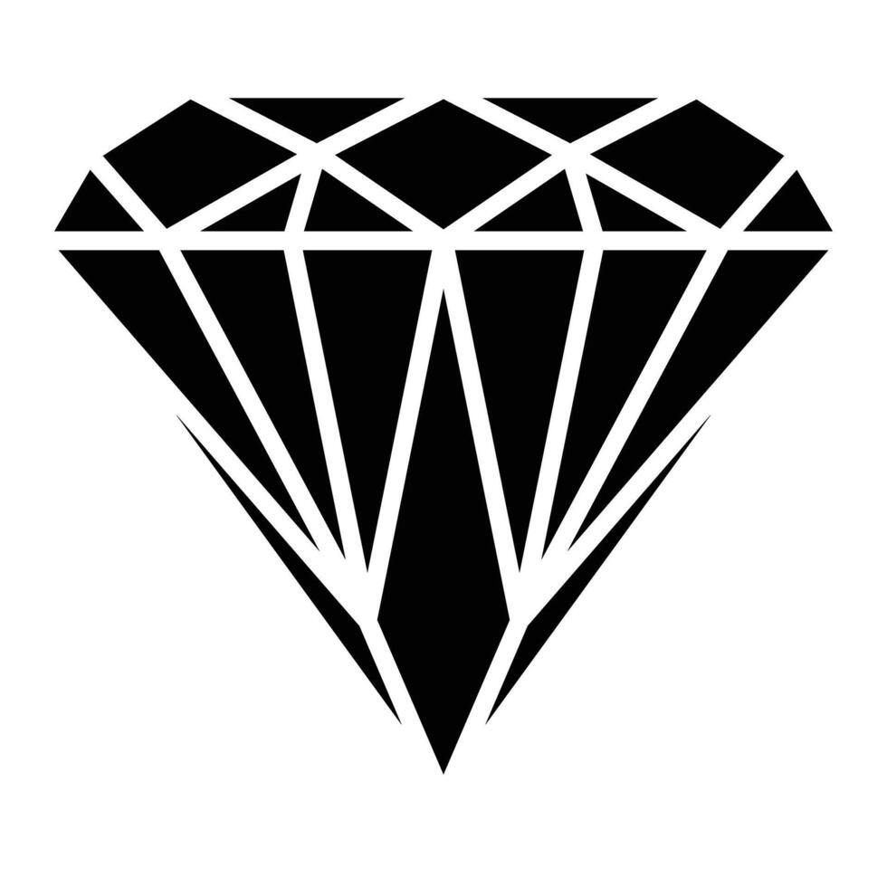 a black and white diamond icon vector