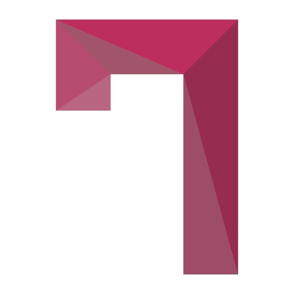 a pink triangle 7 logo with a white background vector