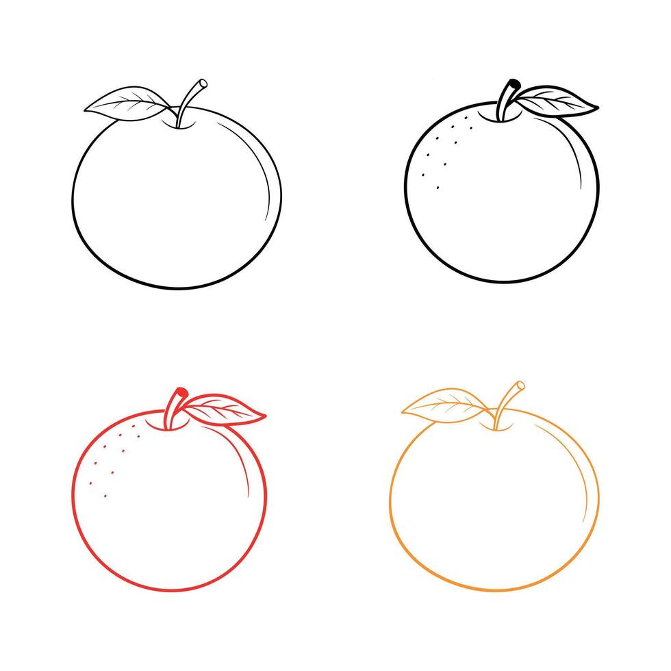 A orange line art design vector