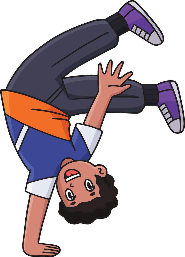 Breakdance B Boy Air Chair Pike Move Clipart vector