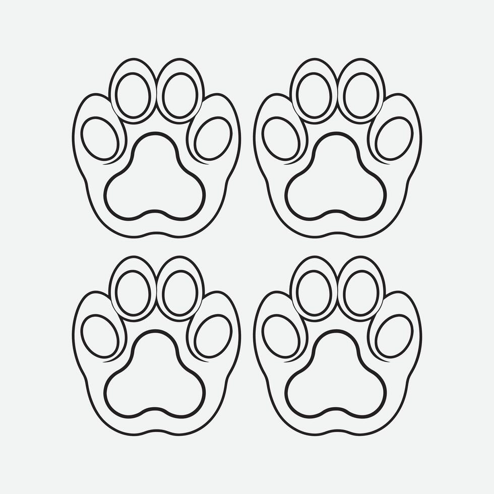 animal paw print art design vector