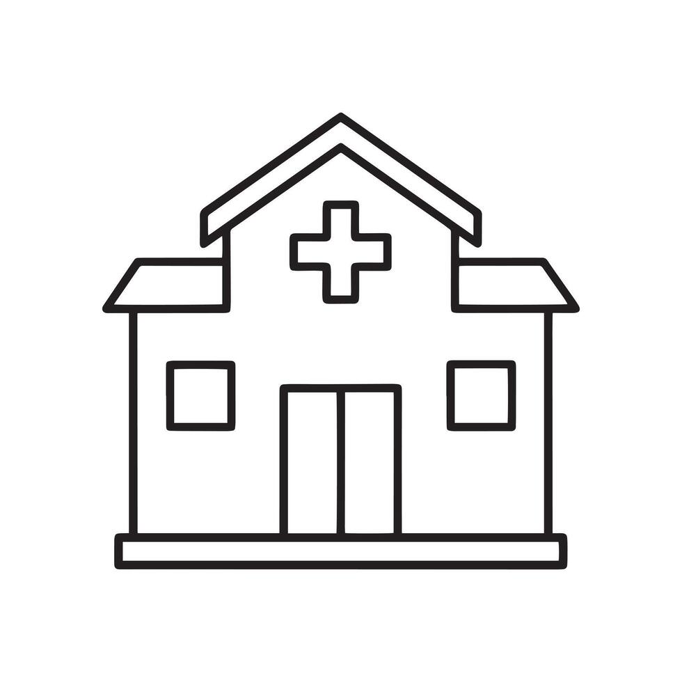 hospital icon line art design vector