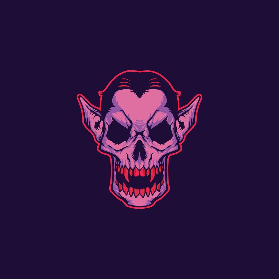 Dracula skull radiates ancient dread vector