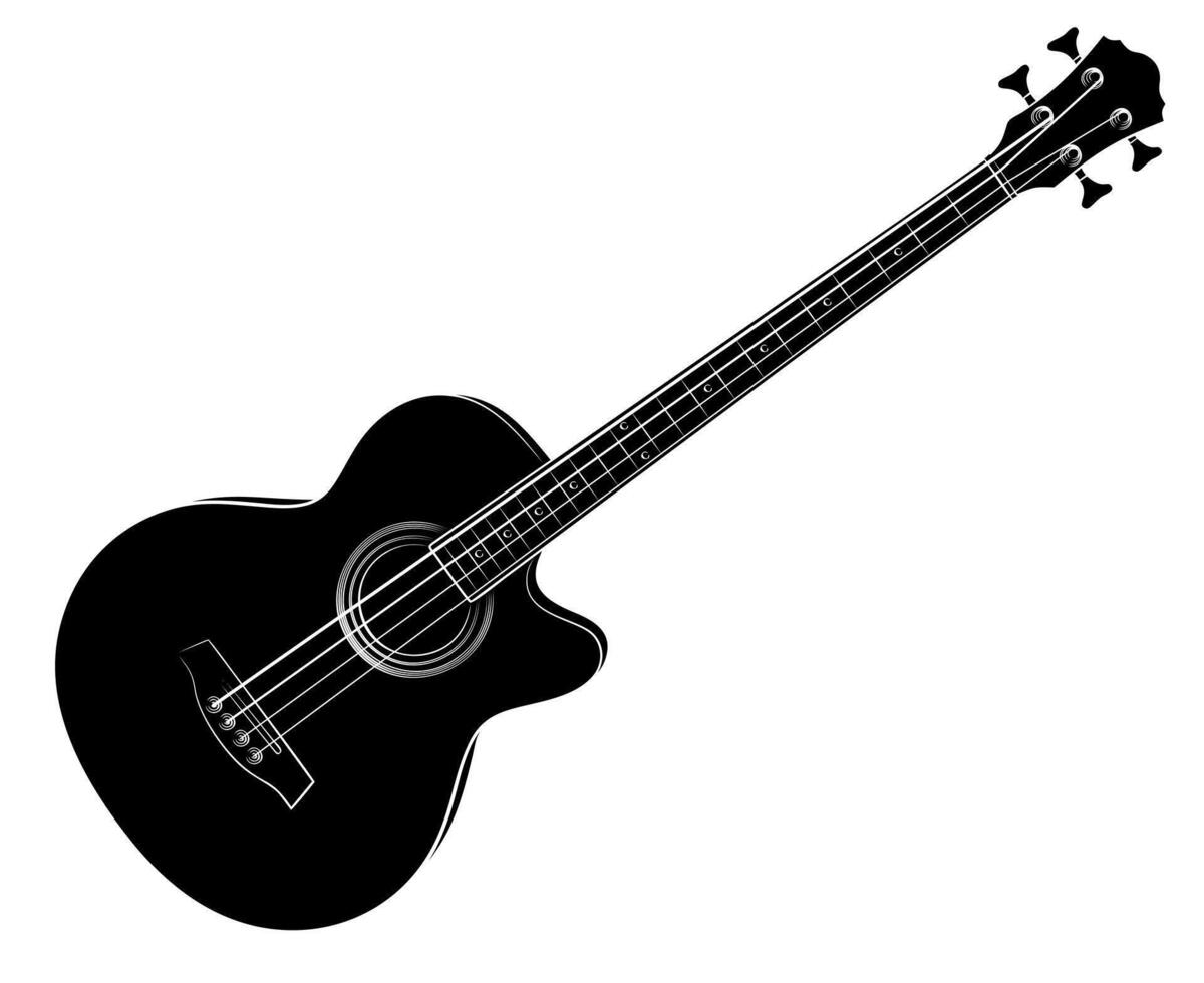 The sketch of classical variety Bass Guitar. vector