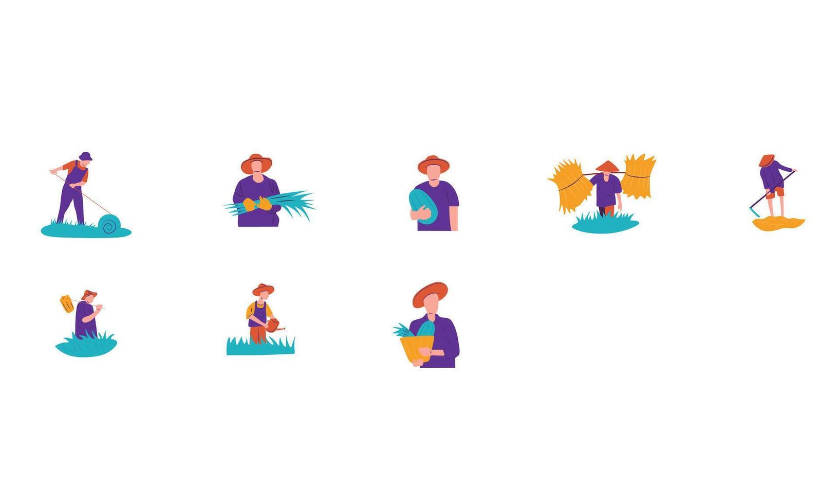 farmer activity collection vector