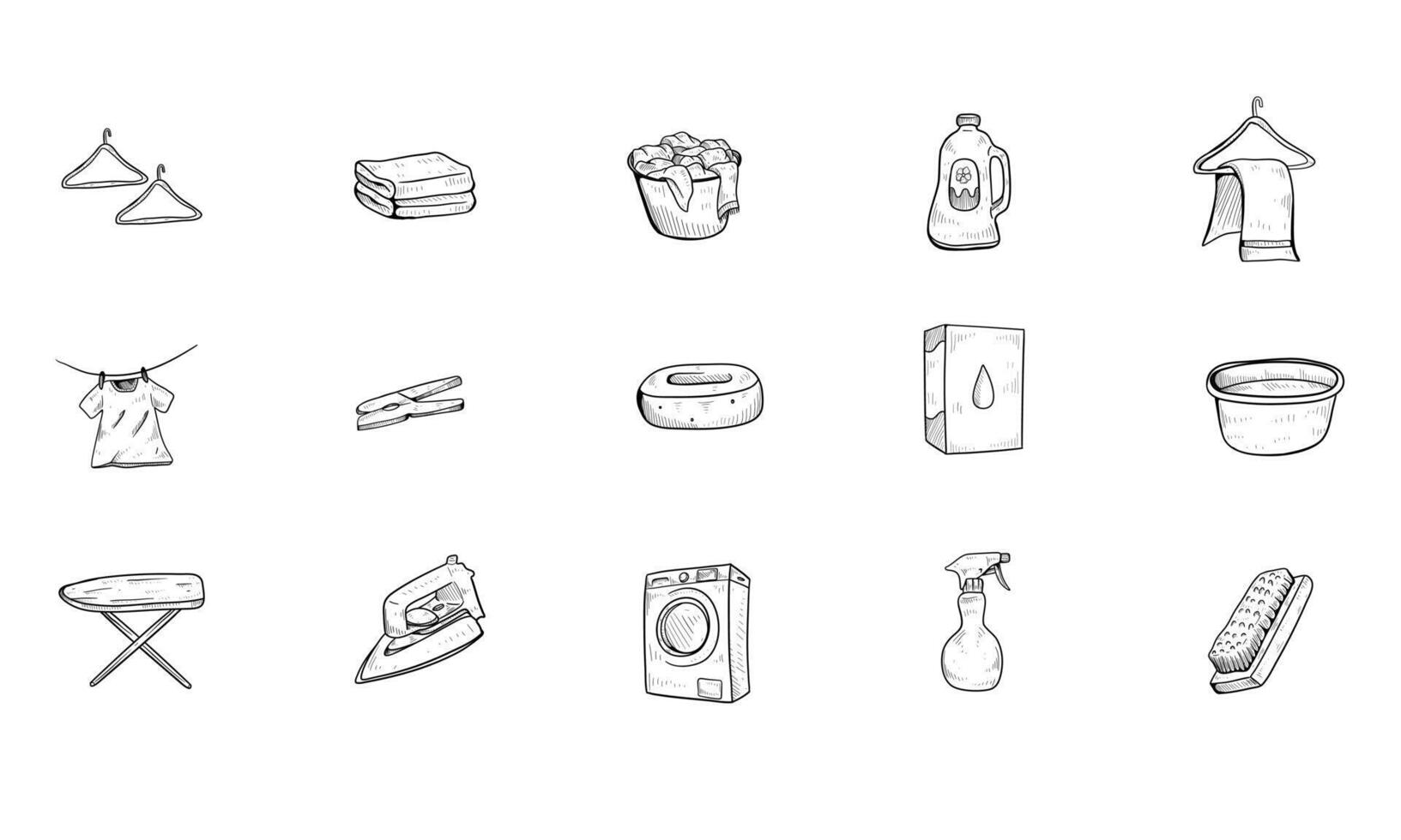 laundry handdrawn collection vector
