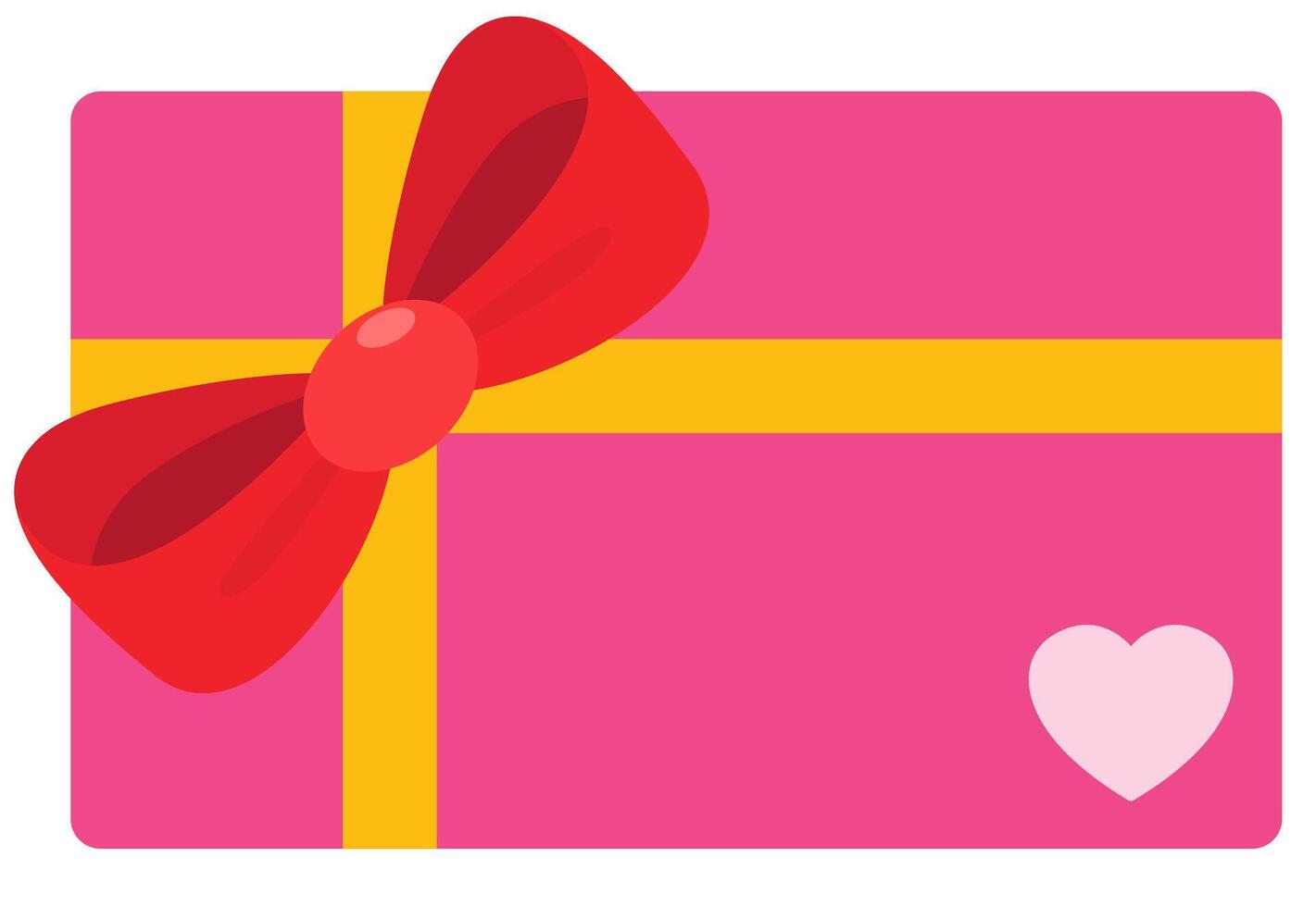 Valentine giftbox flat icon isolated on white background. vector