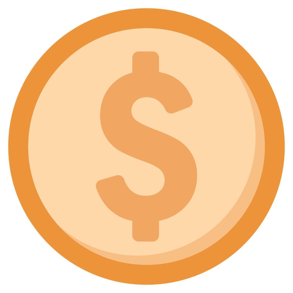 Coin flat icon isolated on white background. vector