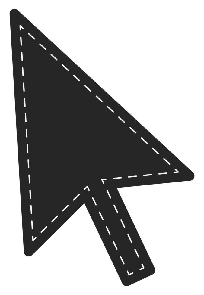 Computer mouse pointer cursor arrow flat icon isolated on white background. vector