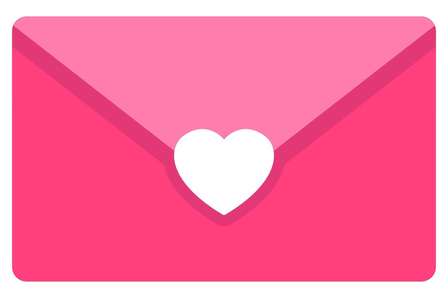 romantic icon pink envelope flat icon isolated on white background. vector