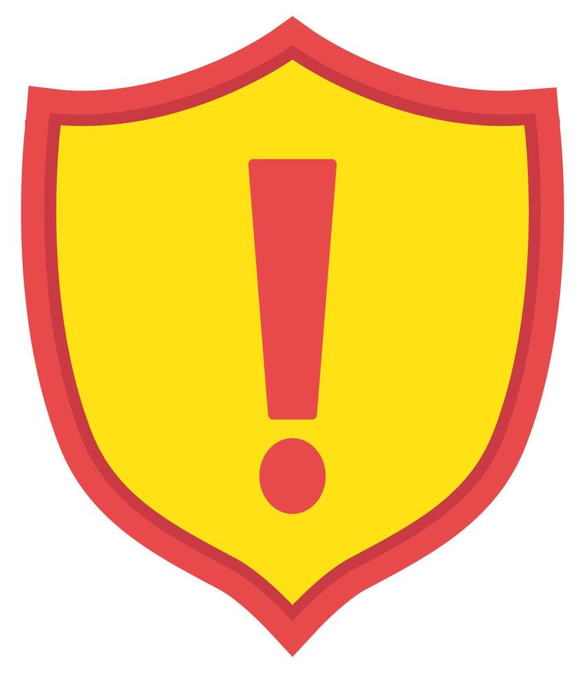 Attention warning alert flat icon isolated on white background. vector