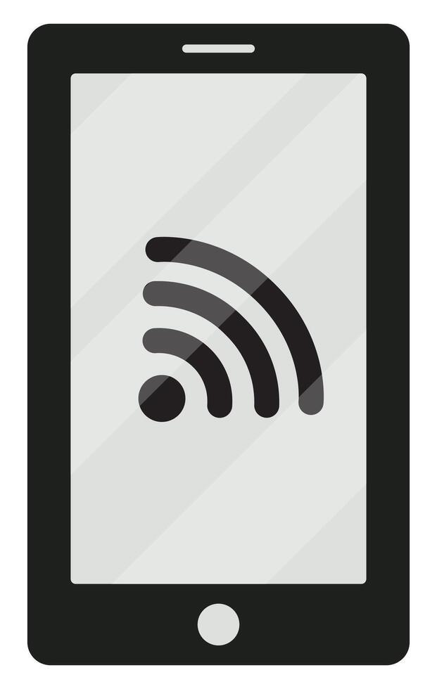 Phone WIFI flat icon isolated on white background. vector