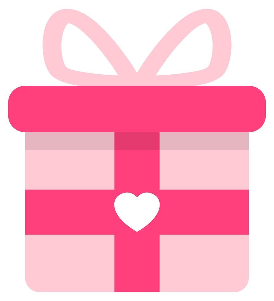 icon of valentine gift box isolated on white background. vector