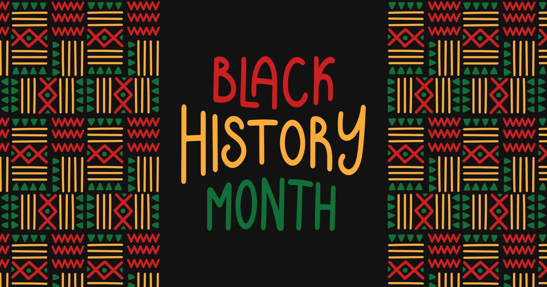 Black history month simple banner. Ethnic pattern with lettering. African-American Independence Day Background. Holiday template for card, poster. flat illustration. vector