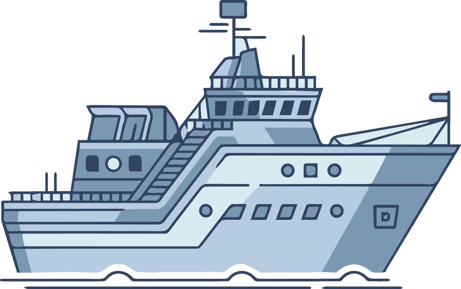 ship in the water vector