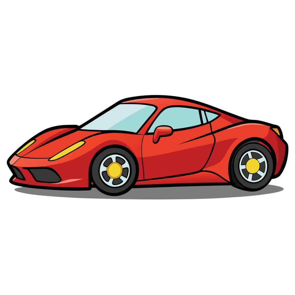 Cartoon red sports car illustration vector