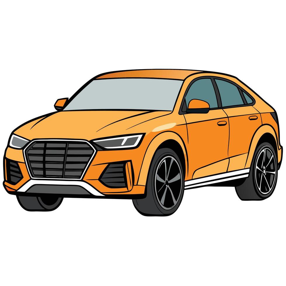 An orange suv on a white background vector