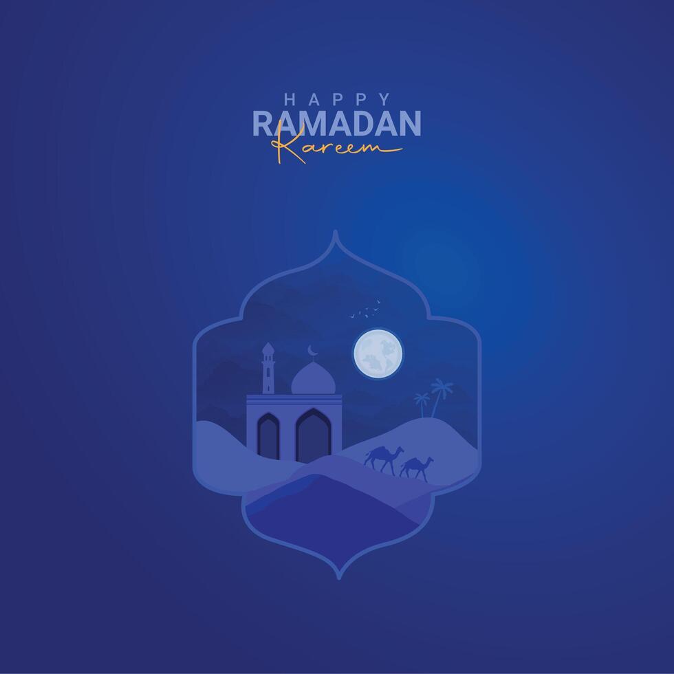 Ramadan Kareem and Eid Mubarak Greeting Cards with Traditional Designs vector