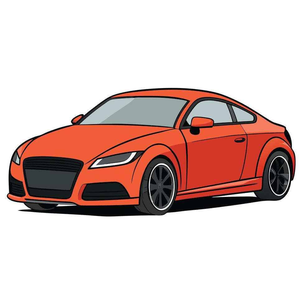 An orange sports car on a white background vector