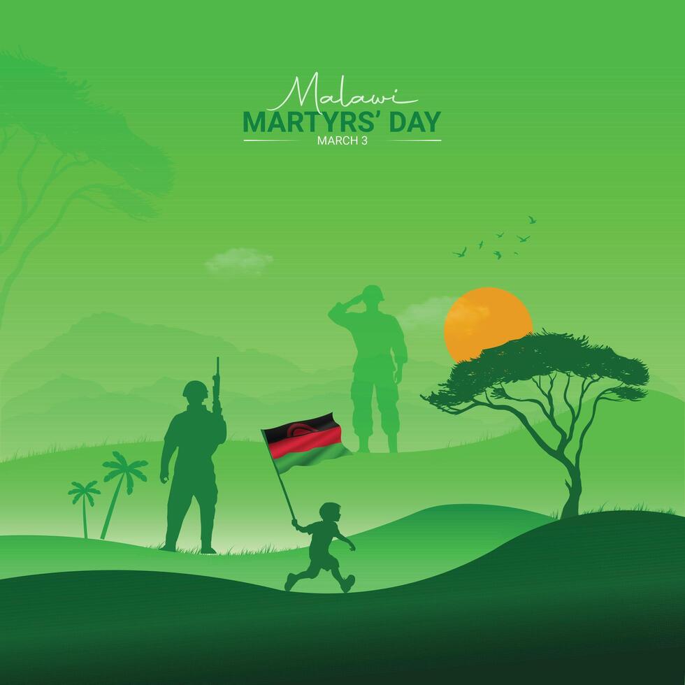 Malawi Martyrs Day Celebration March 3 vector