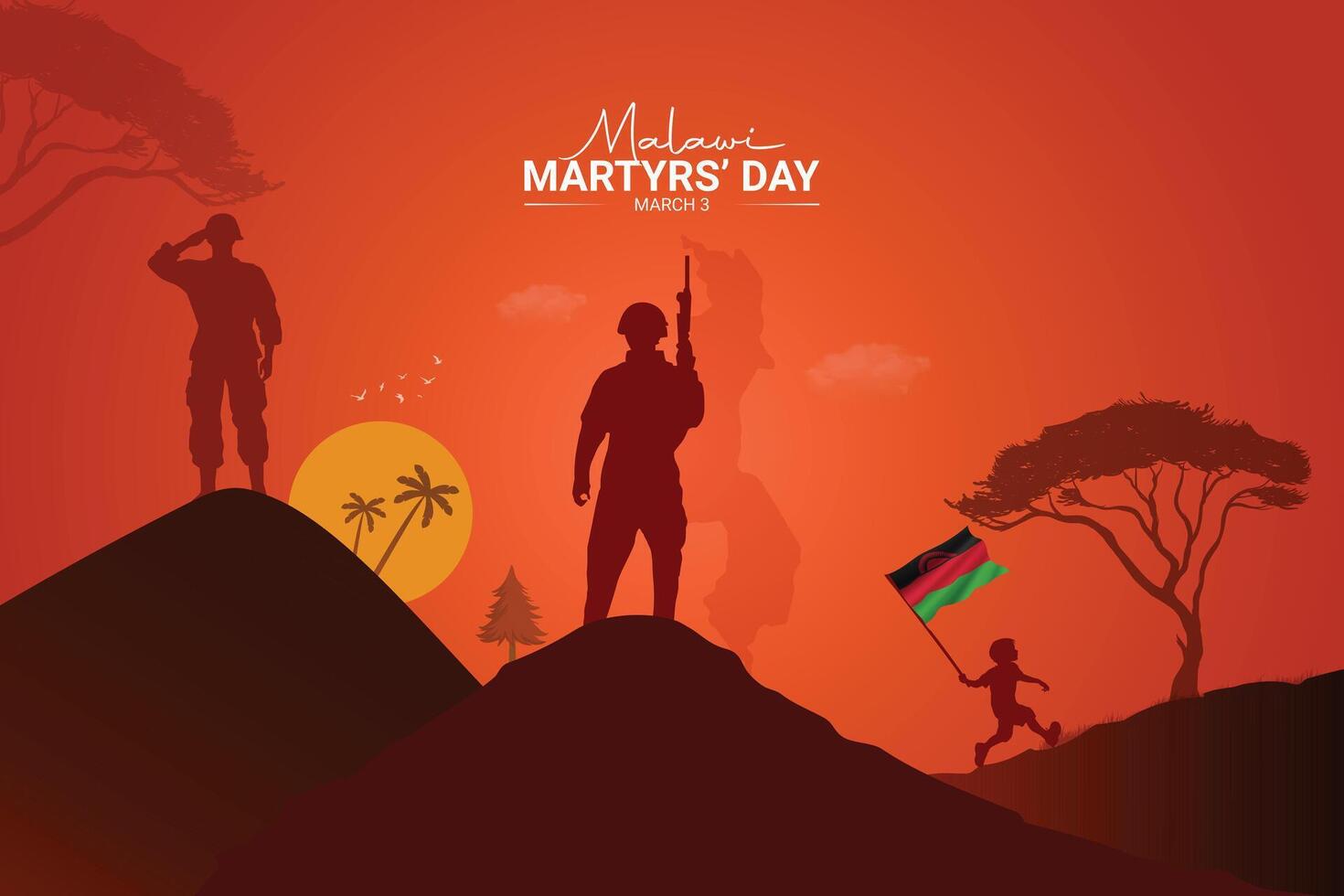 Martyrs Day Malawi Design Template vector