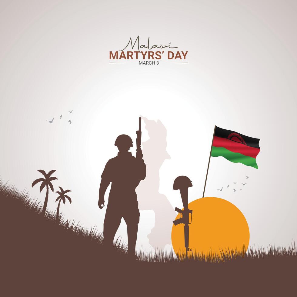 Malawi Martyrs Day. Creative illustration design. vector