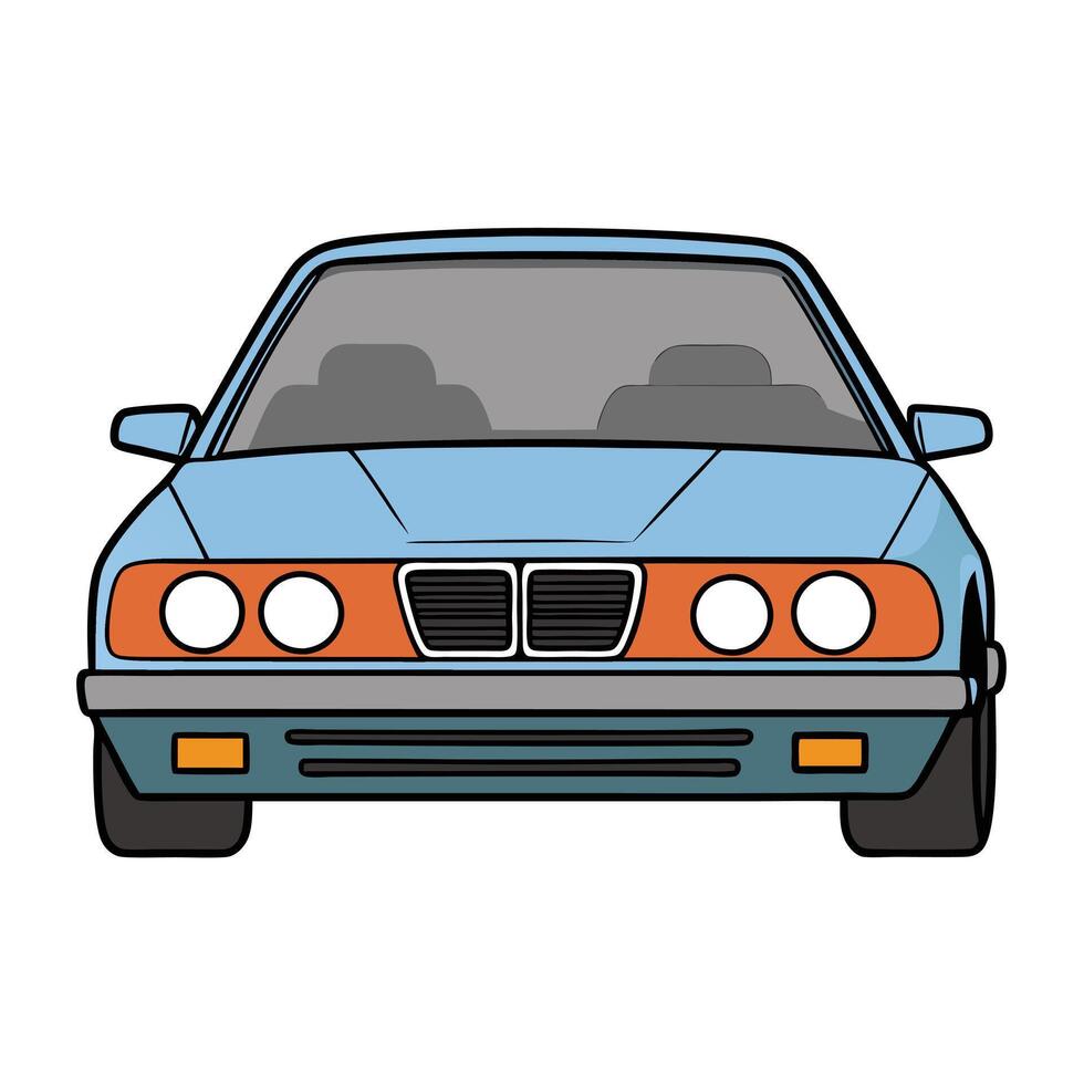 A blue car with a white background vector