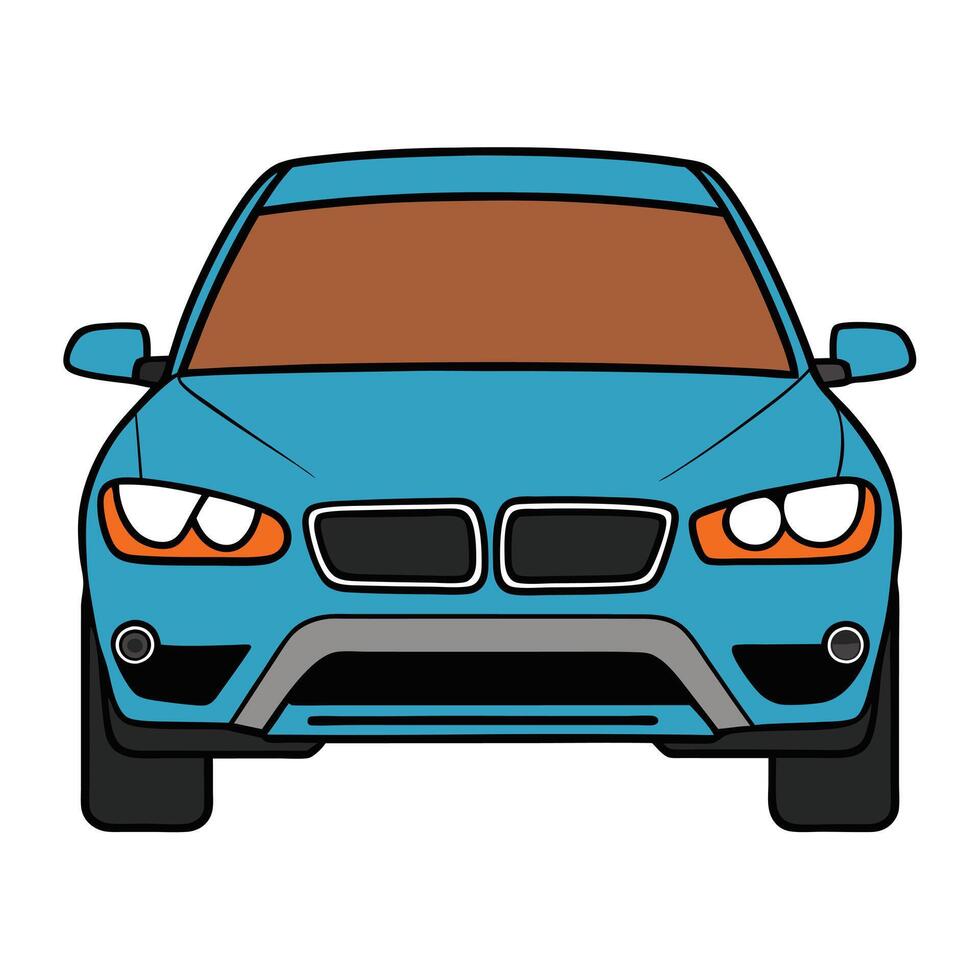 A blue car on a white background vector