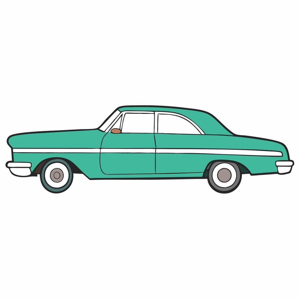 An illustration of a green car on a white background vector