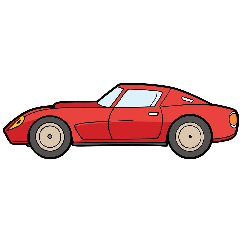 A cartoon red sports car on a white background vector