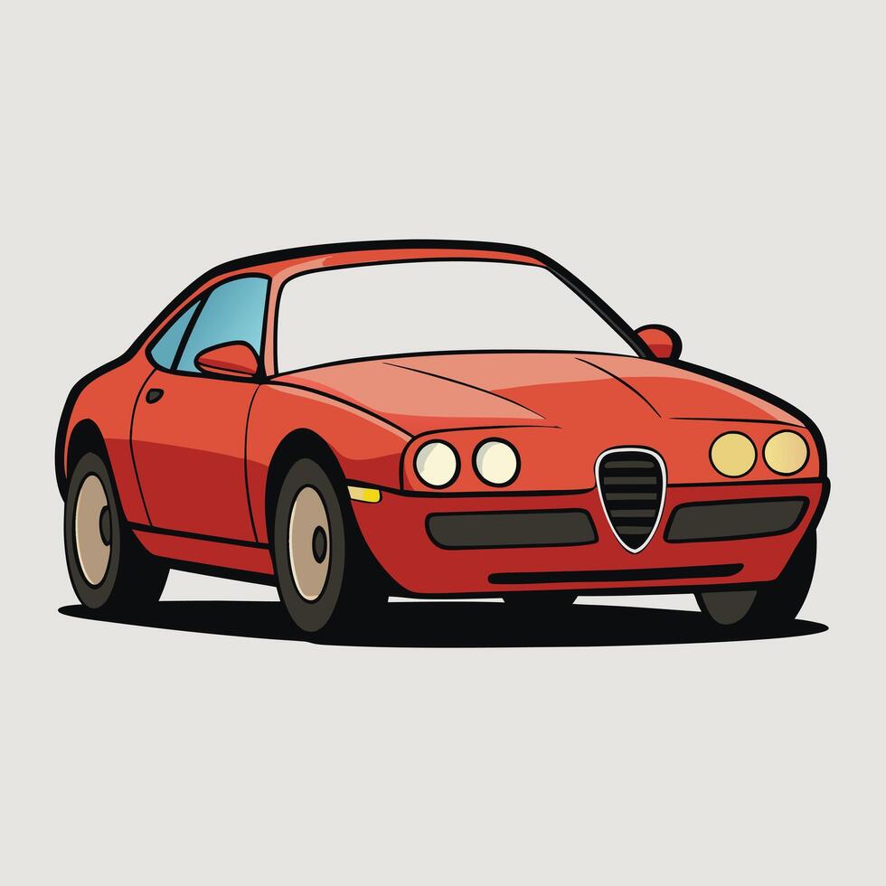 A cartoon car on a white background vector