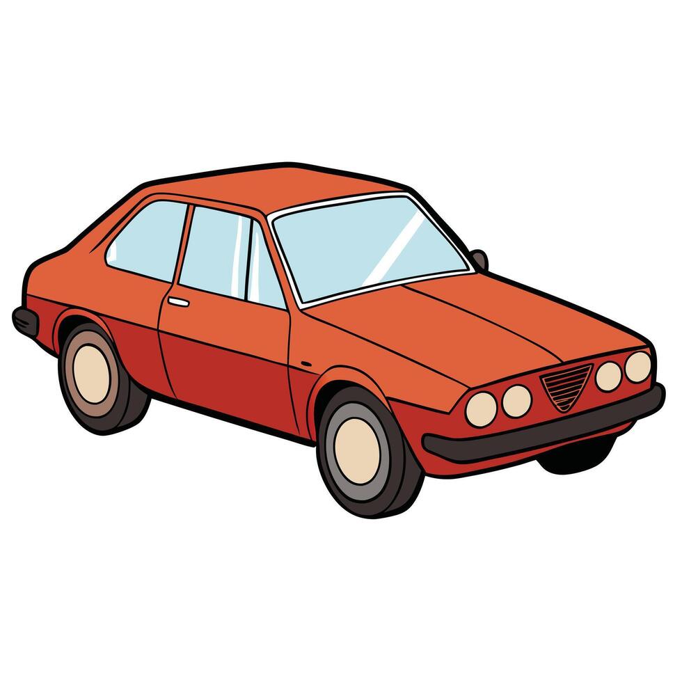 An orange car on a white background vector