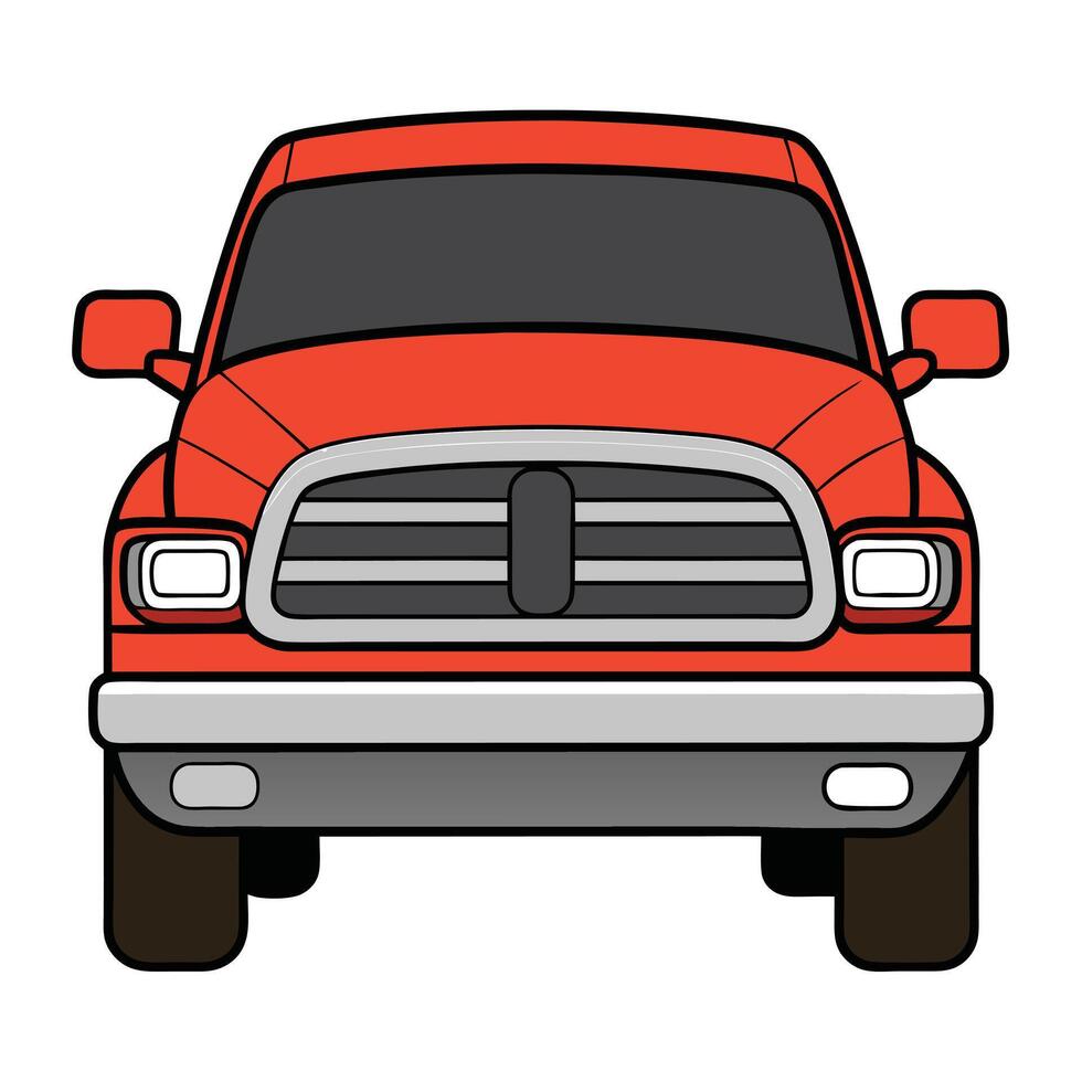 A red truck on a white background vector