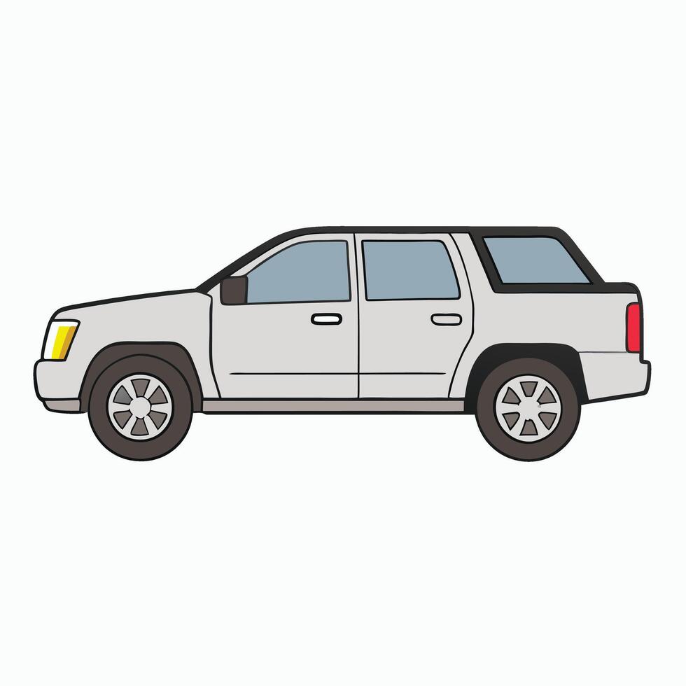A white suv is shown on a white background vector