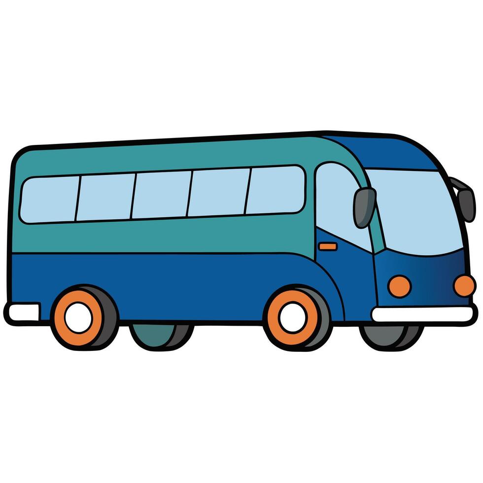 A blue bus on a white background vector