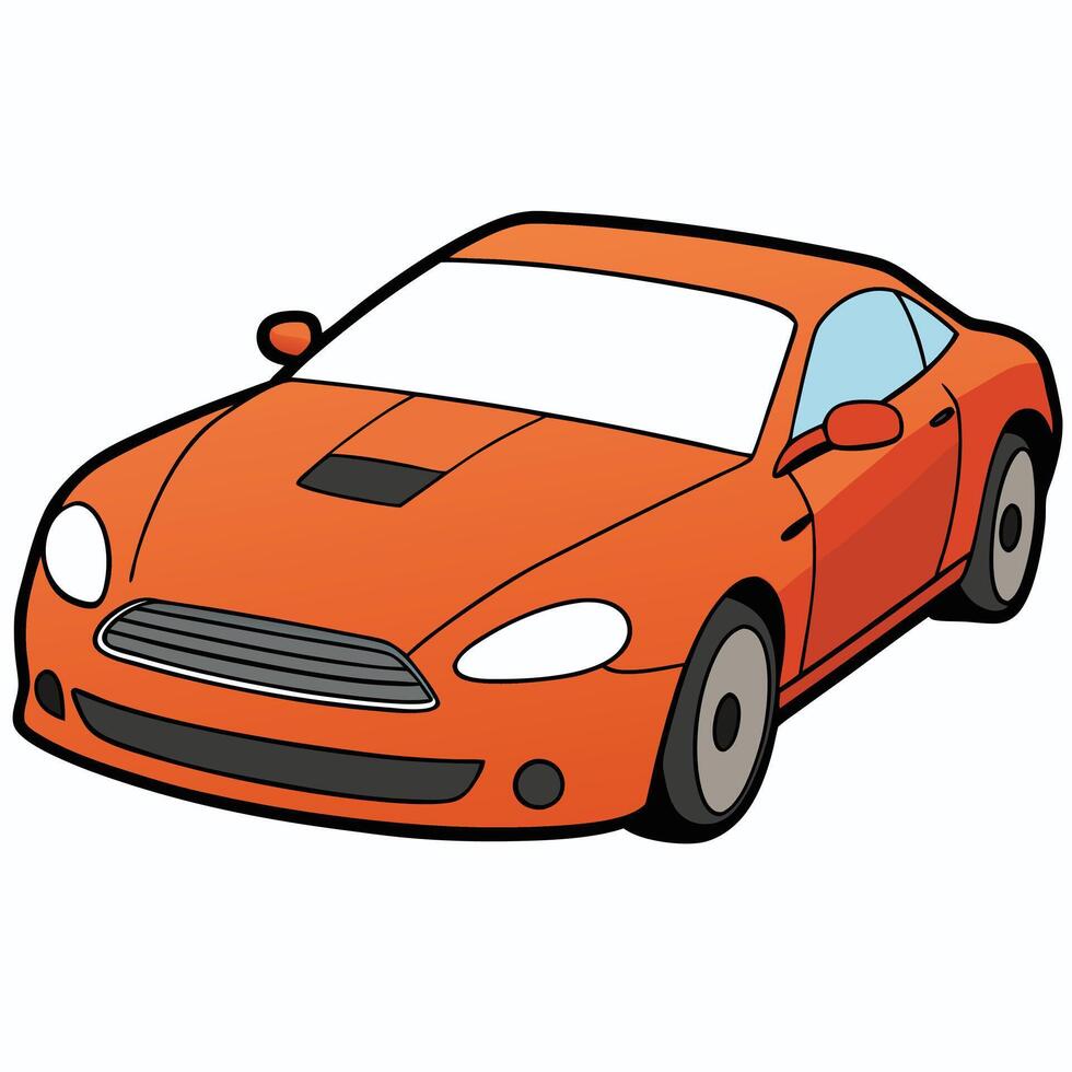 An orange sports car on a white background vector