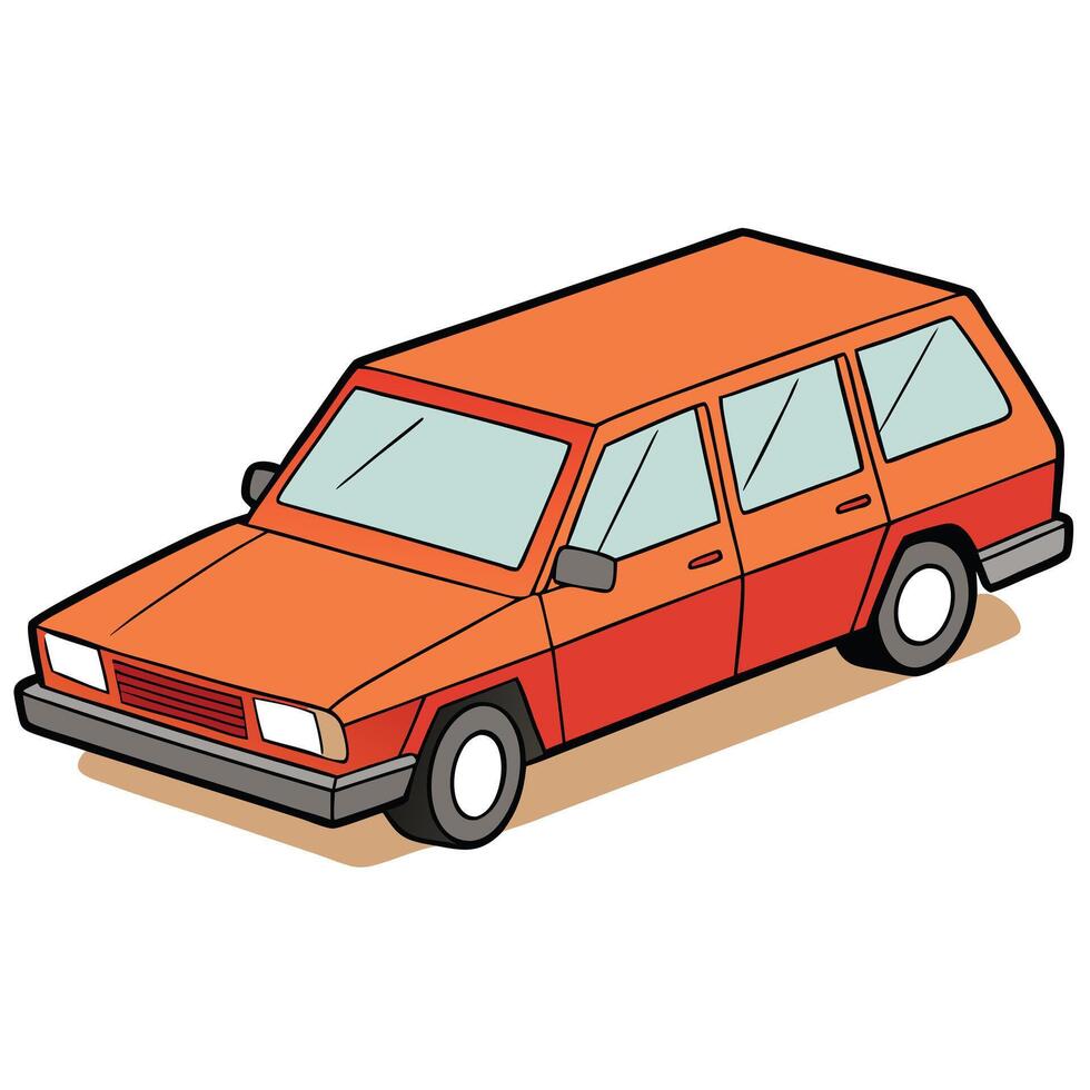 An orange car on a white background vector