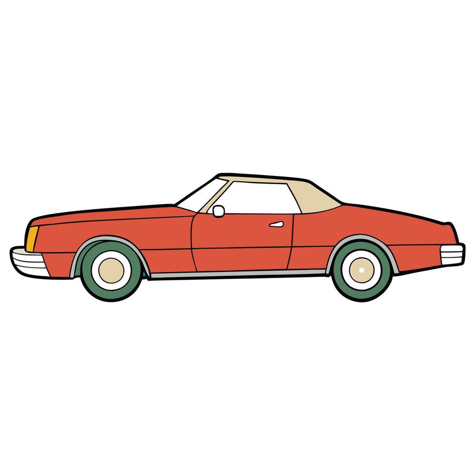 A red car with a white top on a white background vector