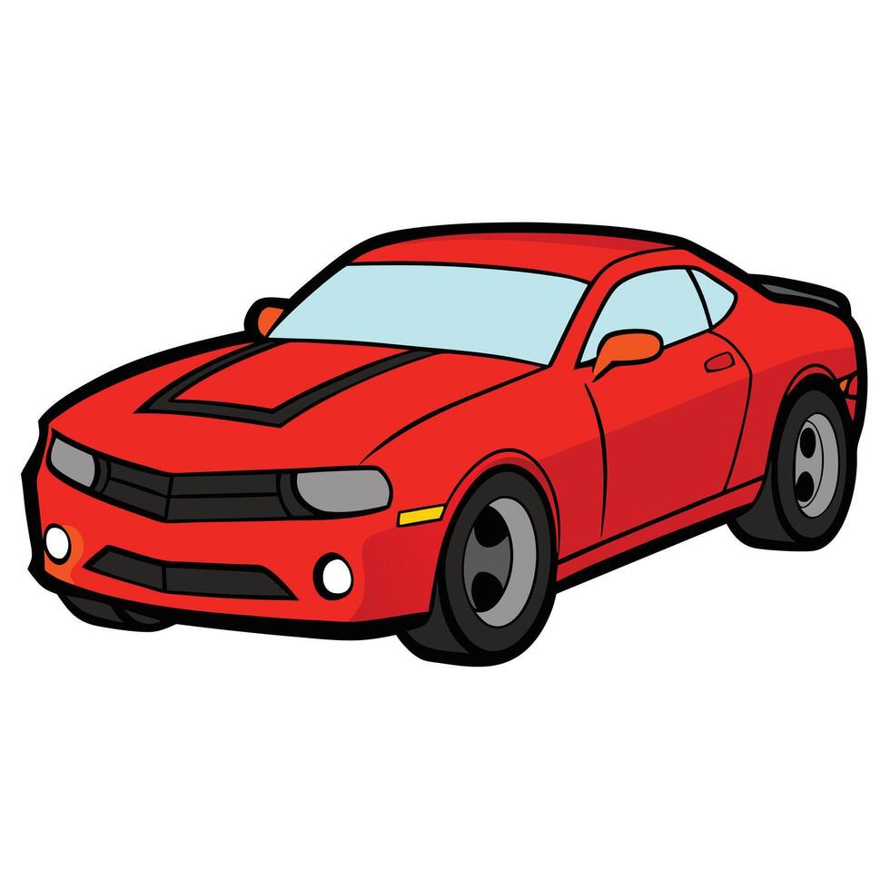 A red sports car on a white background vector