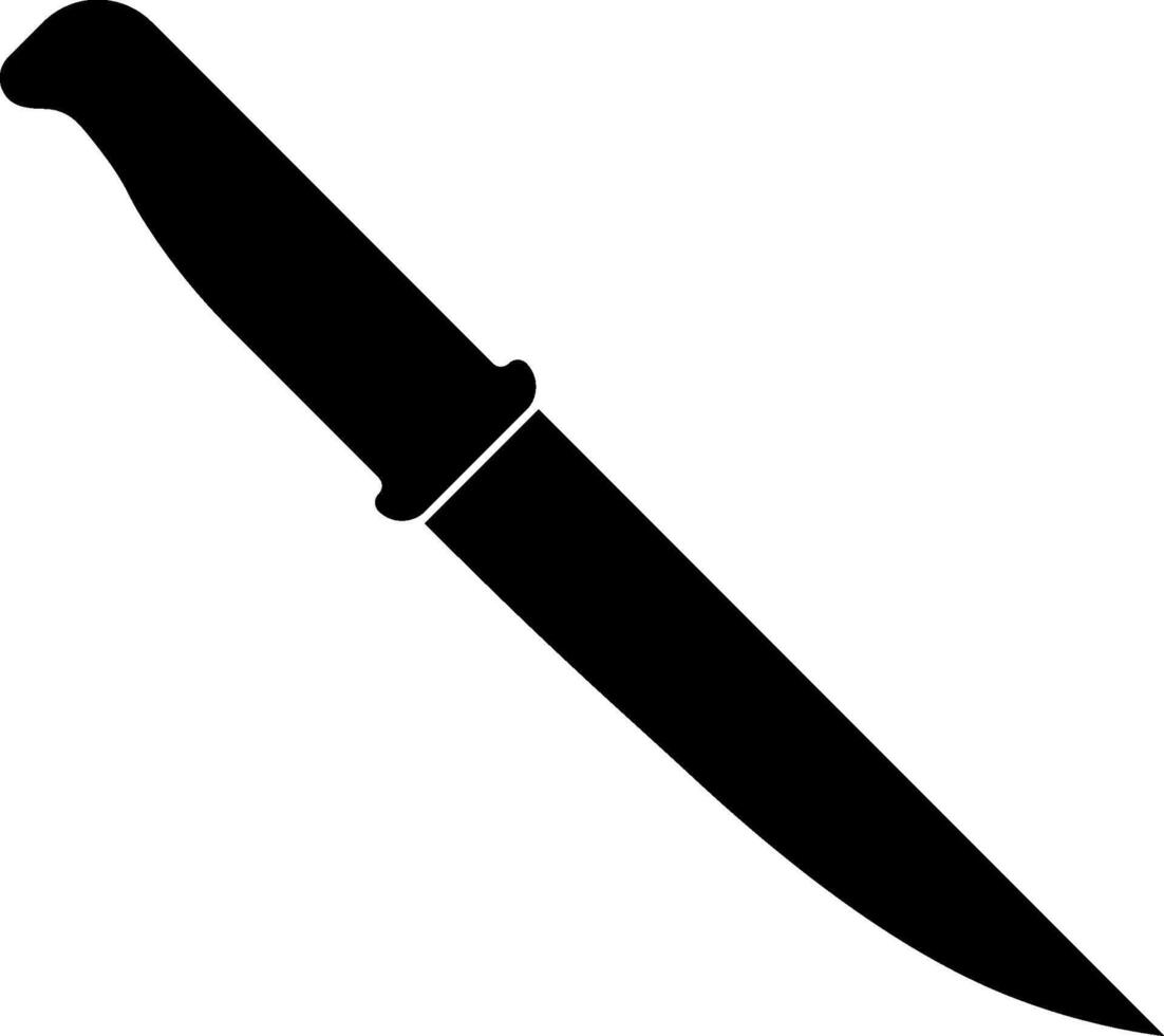 black silhouette of a kitchen knife without background vector