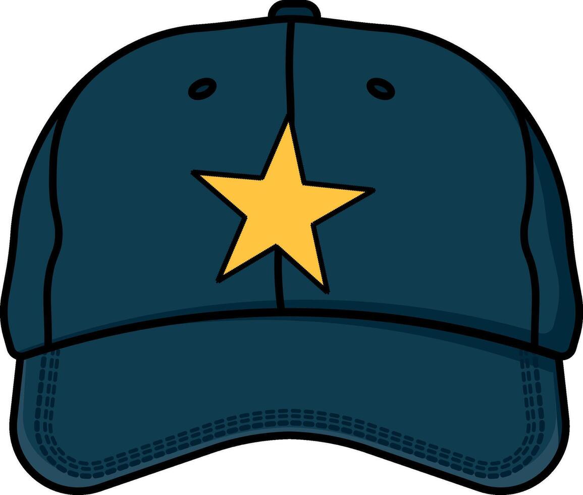 blue cap with yellow star without background vector