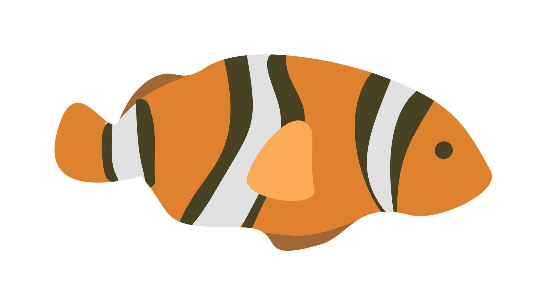 Anemone fish illustration. Sea creatures. Nemo fish. Ocean fish. Clown fish. vector