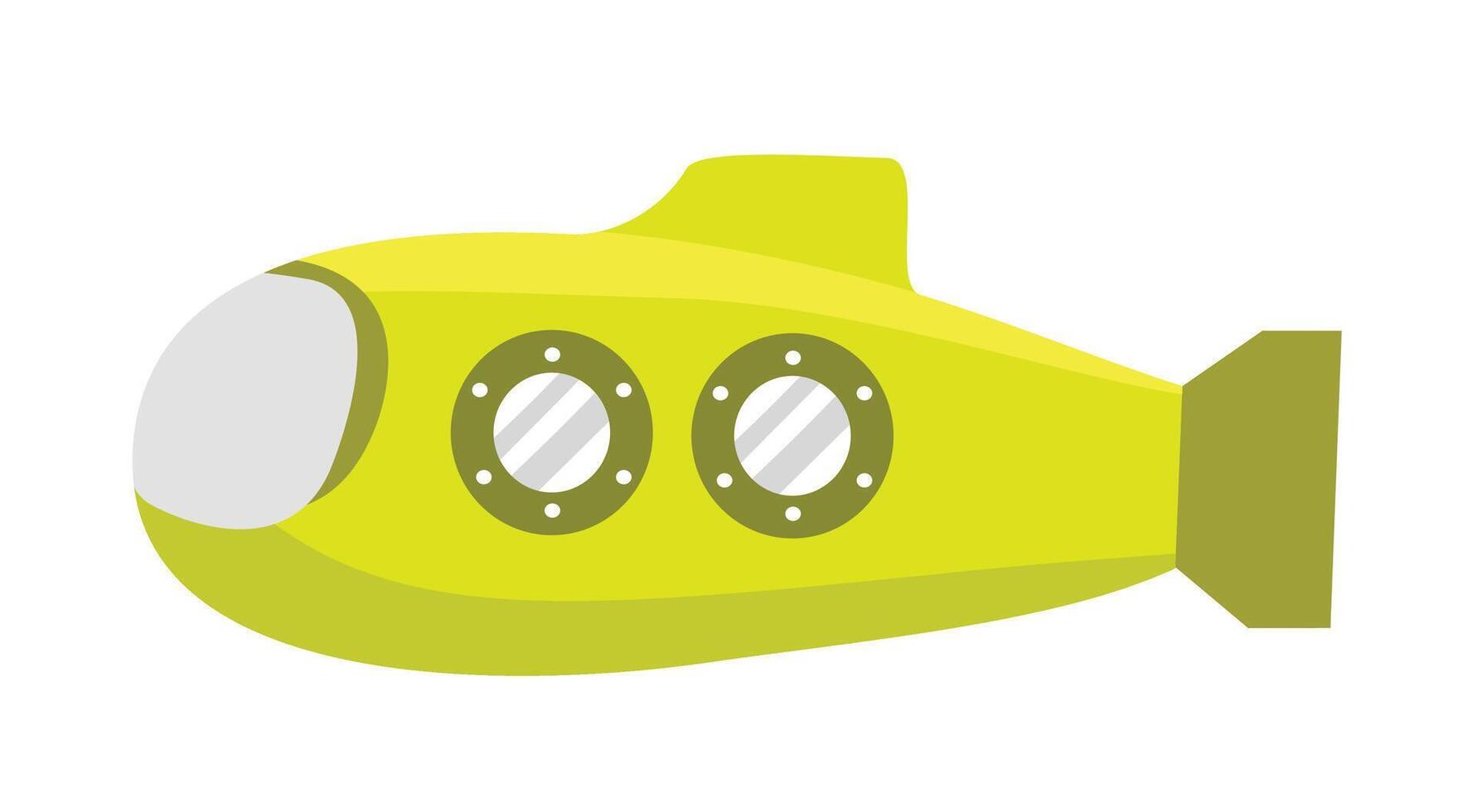 Aircraft submarine. Green submarine. Submarine illustration. Torpedo. Underseas boat. Submersible. Ship. Warship. U boat. vector