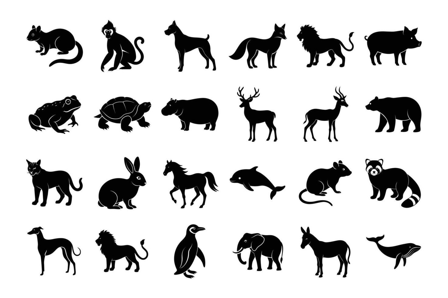 Silhouette Animal Illustrations. Stunning Wildlife Designs vector