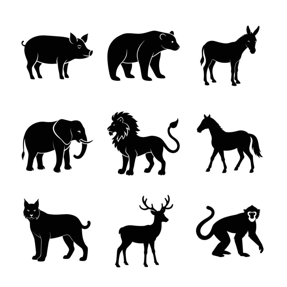 Silhouette Animal Illustrations Stunning Wildlife Designs vector