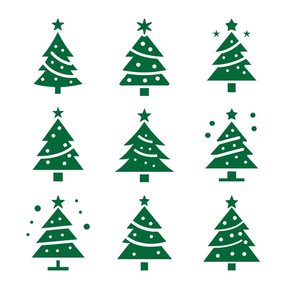 Christmas Tree Set - Festive Holiday Designs for All Your Creative Projects vector