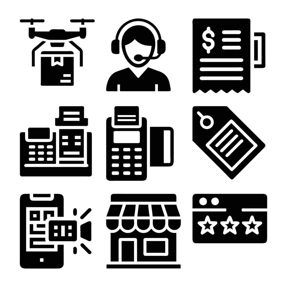 Set of Retail and Small Business Icons .Modern Design for eCommerce and Stores vector