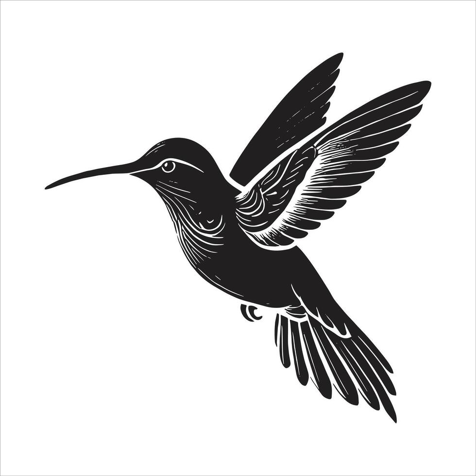 minimalistic hummingbird black silhouette design free illustration vector