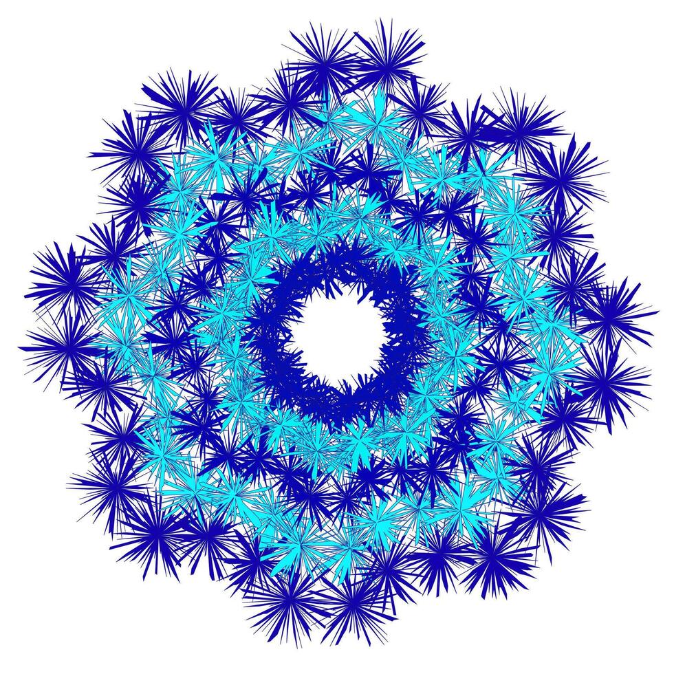 Abstract pattern in the form of a beautiful blue snowflake on a white background vector